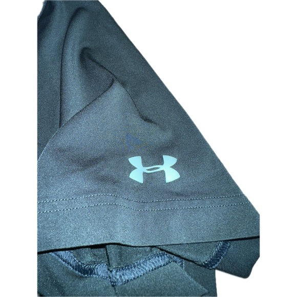 Under Armour Heat Gear Polo Shirt Men 2XL Golf Loose Fit Stretch Teal Green Logo - Picture 3 of 5